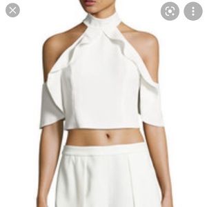 Alice Olivia cold shoulder cropped blouse